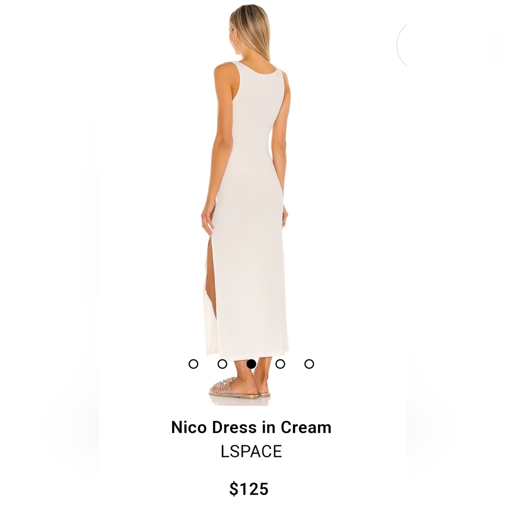 NWT L'Space Nico cut-out midi dress in cream size medium - Picture 4 of 14